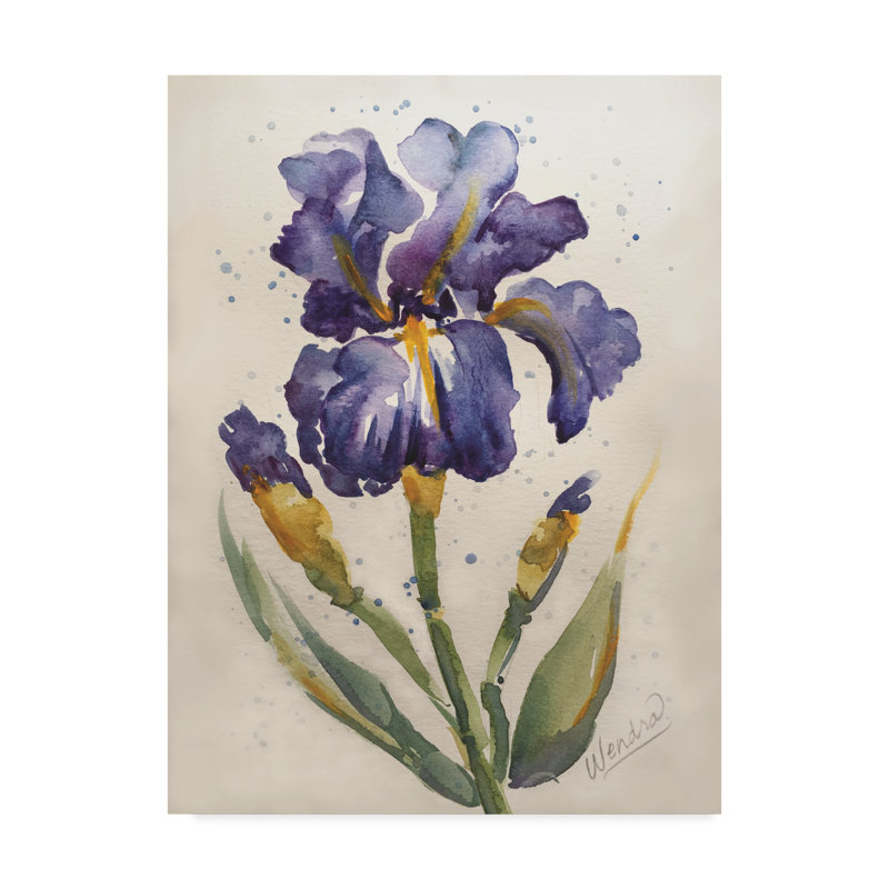 Trademark Art Blue Painted Iris Acrylic Painting Print On