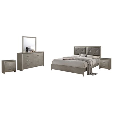 Easterling Standard 5 Piece Bedroom Set Mercer41 Size Queen