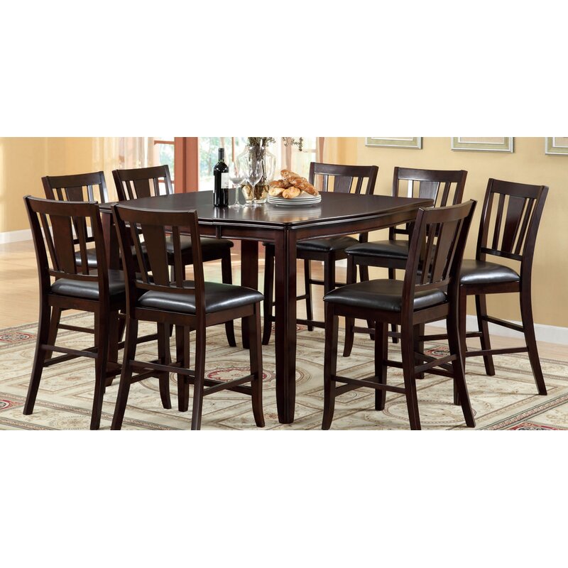 Edwardson Counter Height Walnut Solid Wood Dining Table