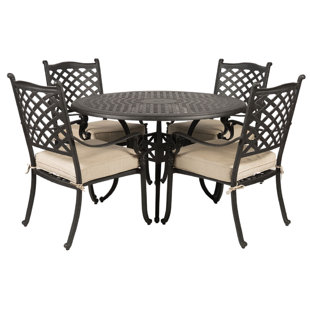 Go to store & view more images Colstrope 5 Piece Sunbrella Dining Set with Cushions by Fleur De Lis Living