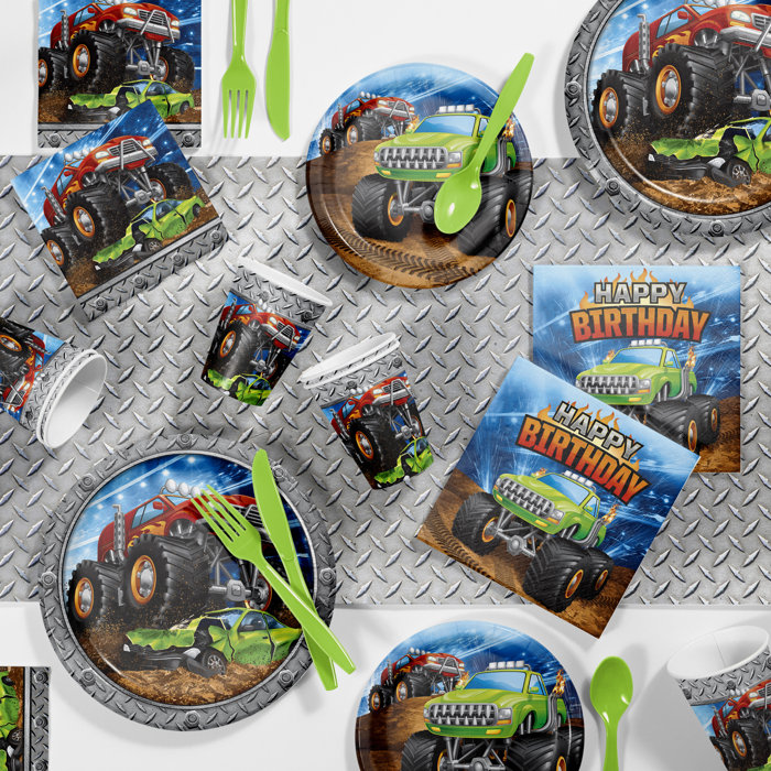 Creative Converting Monster Truck Birthday Party Party Supplies