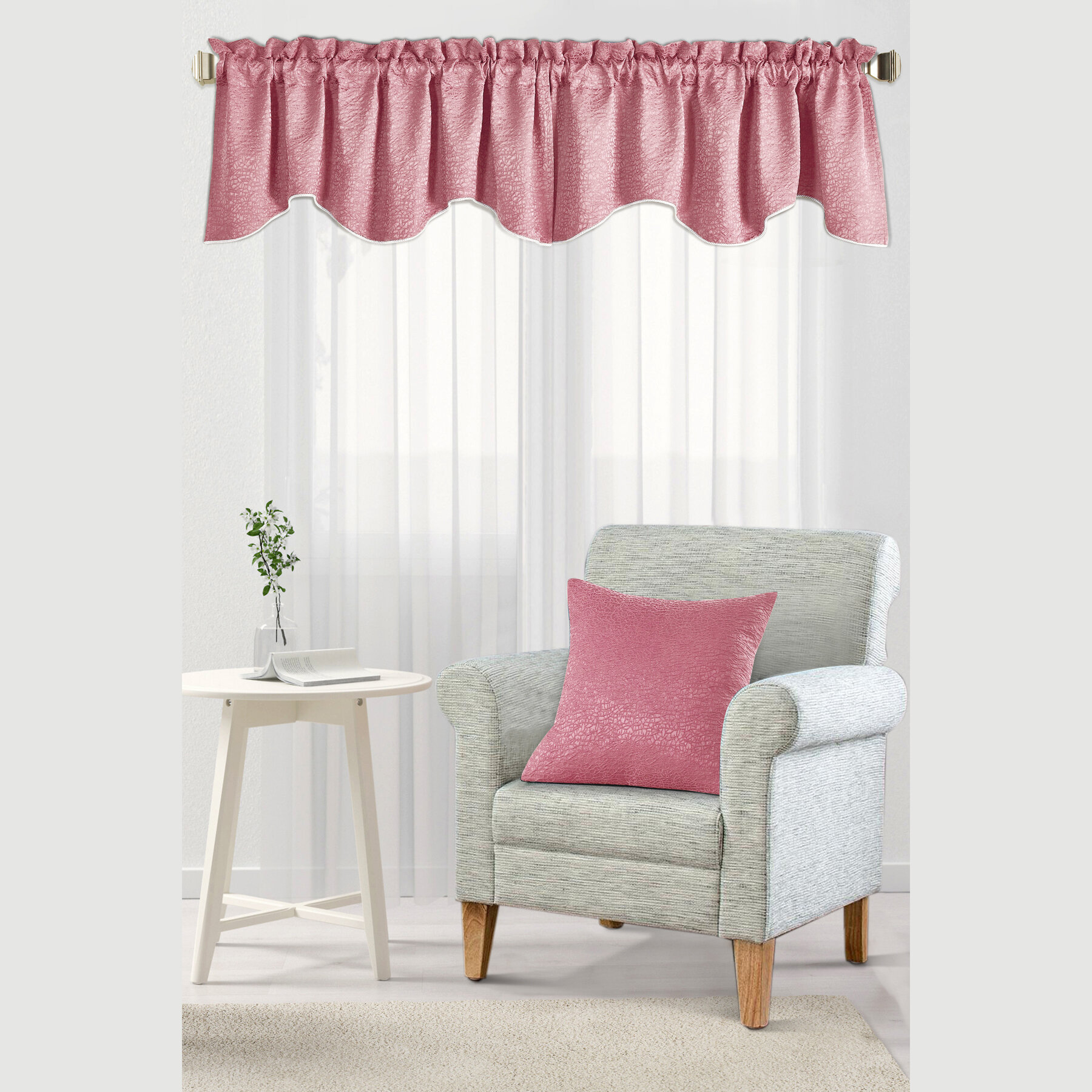 Red Barrel Studio Ostby Jacquard 56 Window Valance Reviews Wayfair