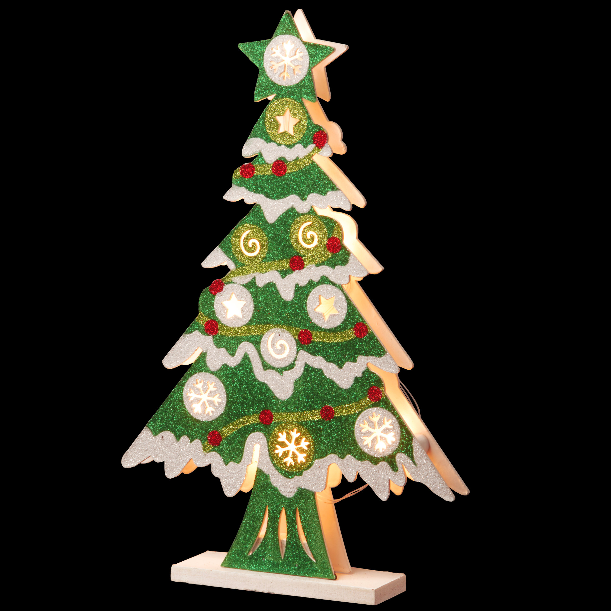 The Holiday Aisle Pre Lit Wooden Christmas Tree Reviews Wayfair