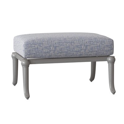 Holland Outdoor Ottoman with Cushion Woodard Cushion Color: Caruso Parakeet, Frame Color: Pewter Finish