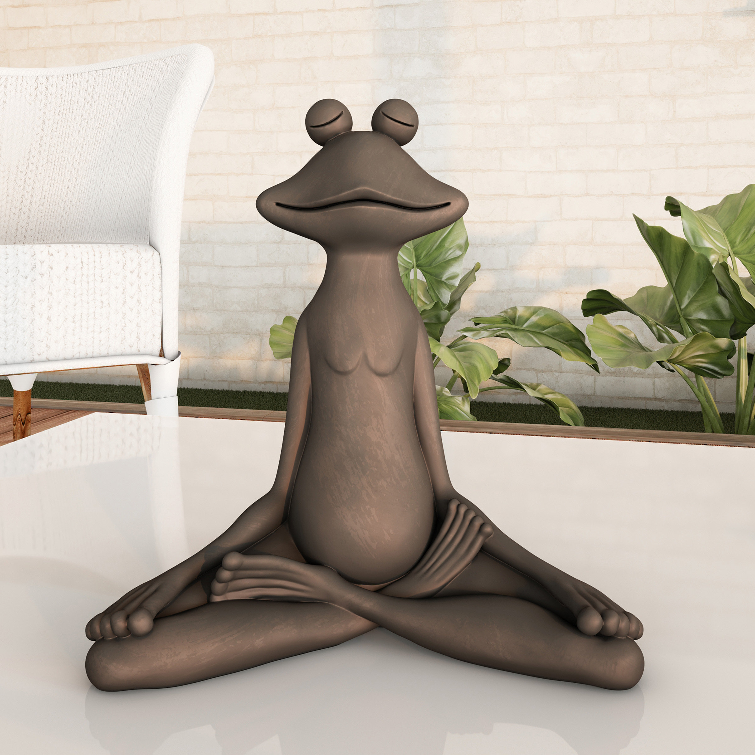 Laird Meditating Zen Frog Garden Statue