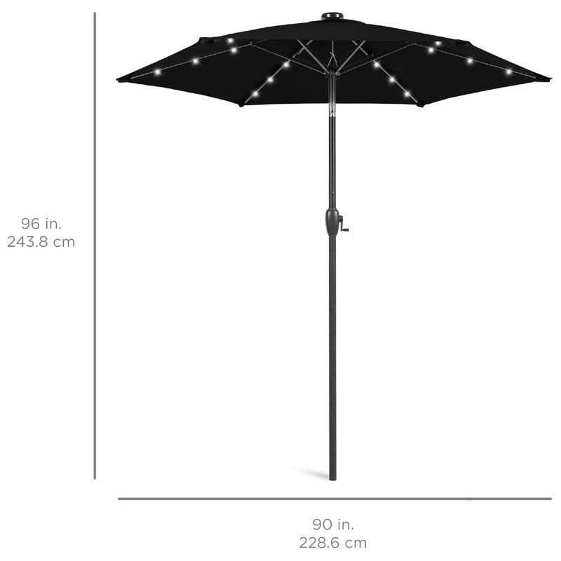 Best Choice Products 7 5ft Outdoor Solar Patio Umbrella For Deck Pool W Tilt Crank Led Lights Reviews Wayfair