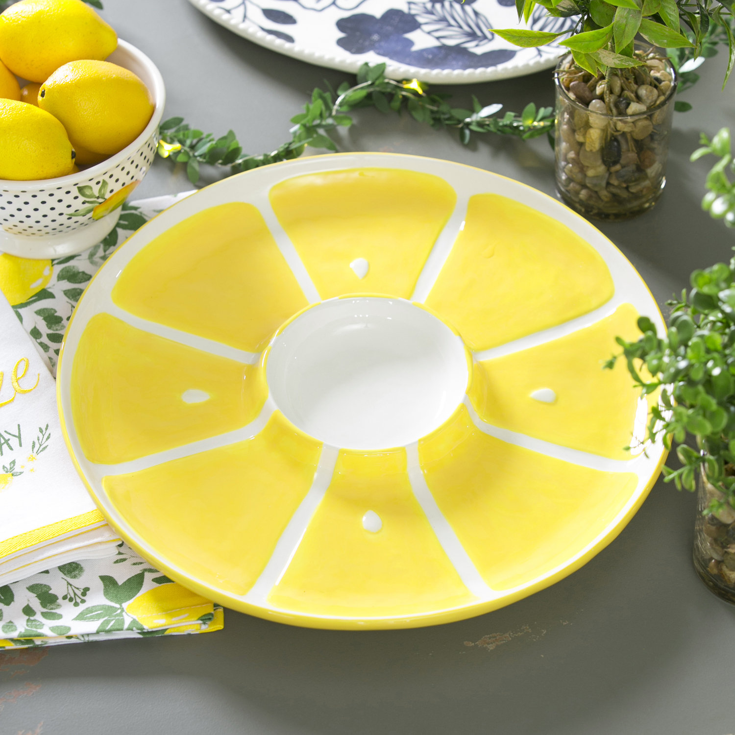 Gracie Oaks Lemon Drop Chip and Dip Platter Wayfair