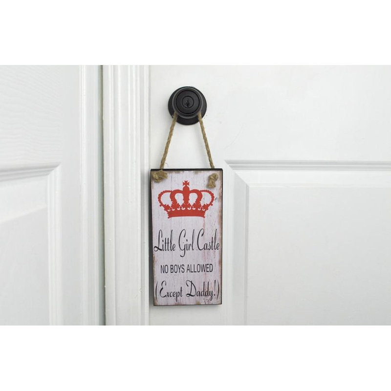 Harriet Bee Little Girl Castle Door Sign Wall Decor Wayfair