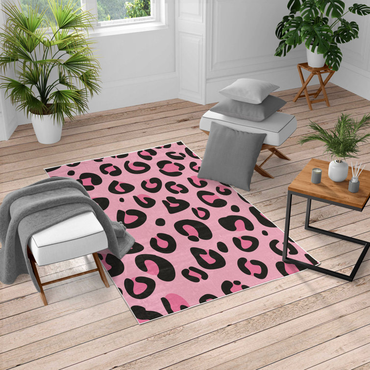 Mercer41 Blush Pink Mercer41 Animal Turkish Area Rug, Leopard Animal Skin  Pattern In Abstract Style Wild Safari Jungle Theme, Soft Carpet For Living  Room Decor With Distressed Look | Wayfair
