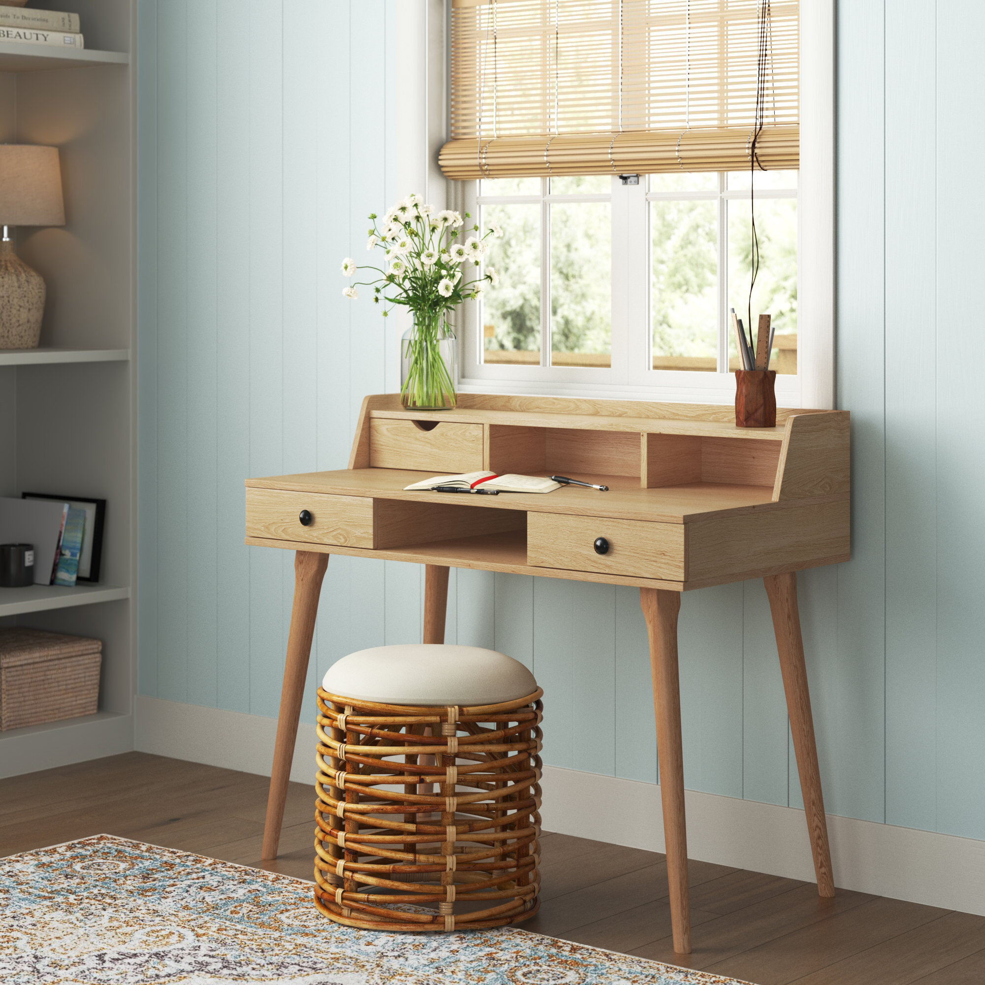 Sand & Stable Aviana Retro Style / Farmhouse Style Office Desk With