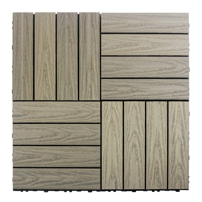 Naturale Composite 12 X 12 Interlocking Deck Tiles In Roman Antique