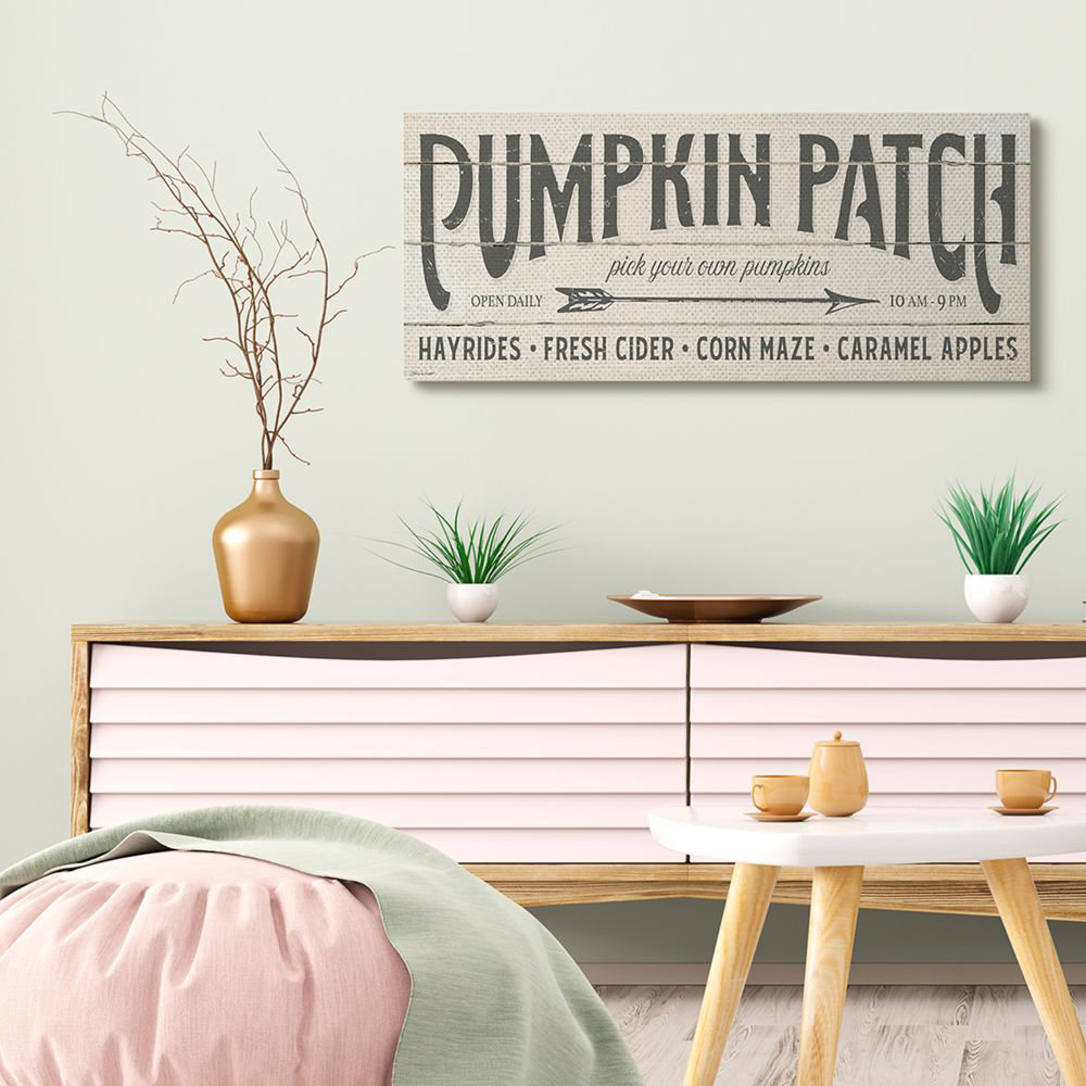 Union Rustic Pumpkin Patch Fall Autumn Seasonal Word Design by Stephanie  Workman Marrott - Textual Art | Wayfair