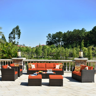 orange patio cushions