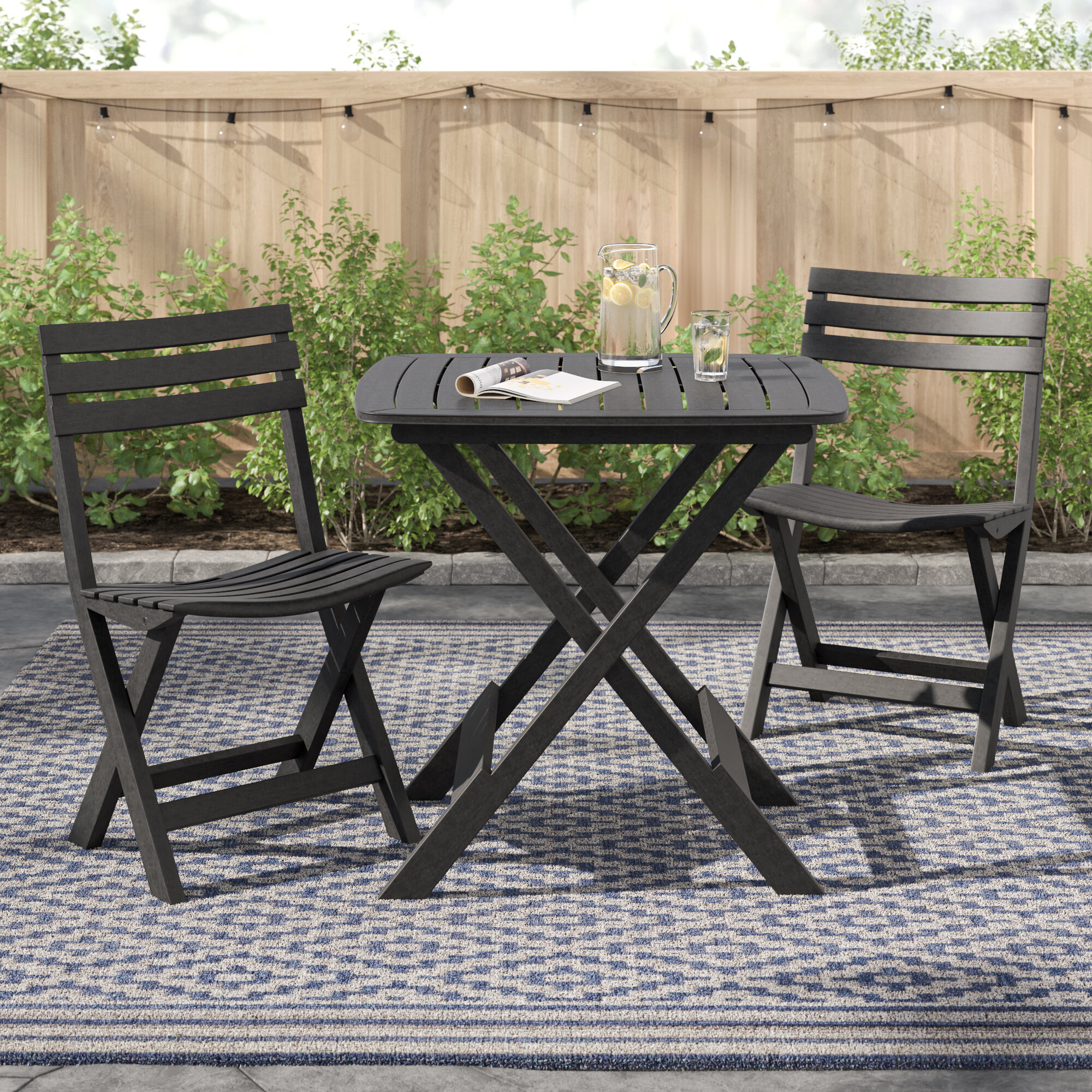 anthracite garden table and chairs