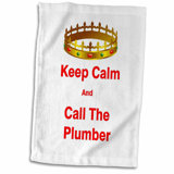 3D Rose Image of Keep Calm and Call The Plumber Hand Towel 15 x 22