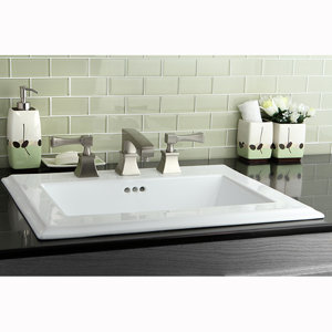 Concord Ceramic Rectangular Drop-In Bathroom Sink with Overflow