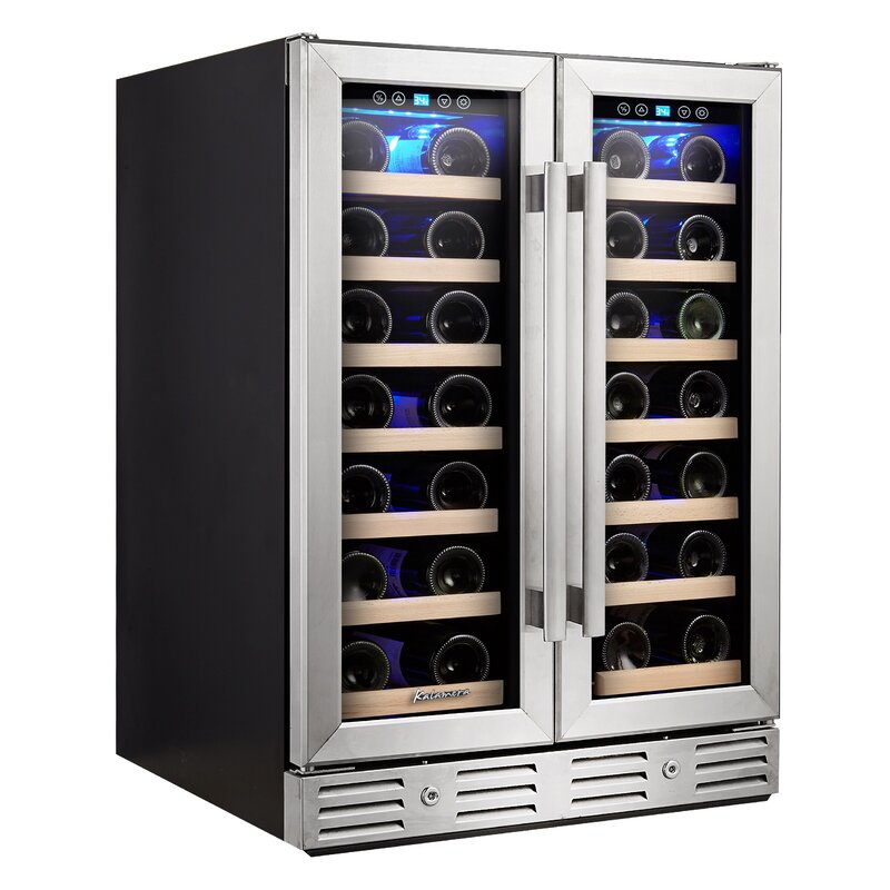 40 Bottle and 20 can Dual Zone Built-In Wine Refrigerator