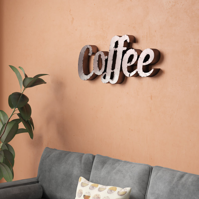 Wrought Studio Coffee Sign With Rebar Wall Decor Reviews Wayfair