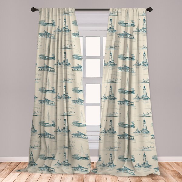 108 X 84 Living Room Bedroom Window Drapes 2 Panel Set Ambesonne Lighthouse Curtains Blue Byron Bay Lighthouse During Sunrise Nature Hill Dawn Sunbeam Scenic 