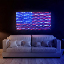 LED Net Light American Flag String Lights Decoration Waterproof 110V USA Plug 