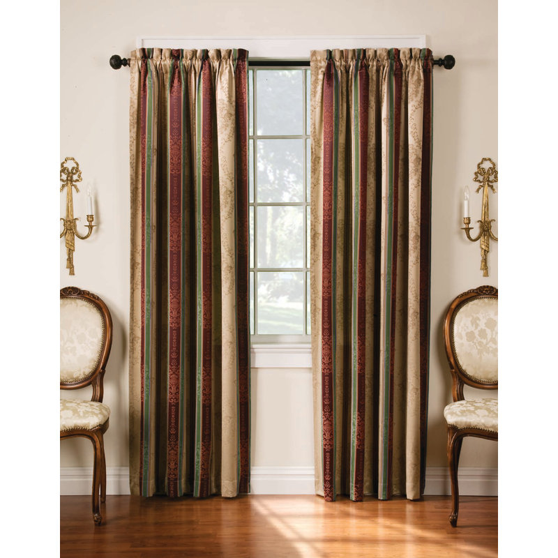 Astoria Grand Roseline Striped Blackout Rod Pocket Curtain Panels