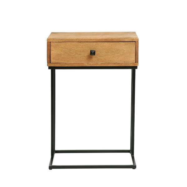 Ardson 26.5'' Tall Solid Wood C Table End Table with Storage