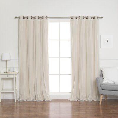 House of Hampton® Granados Solid Blackout Thermal Grommet Curtain ...