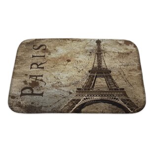 Skyline Vintage View Of Paris On The Grunge Bath Rug By Gear New