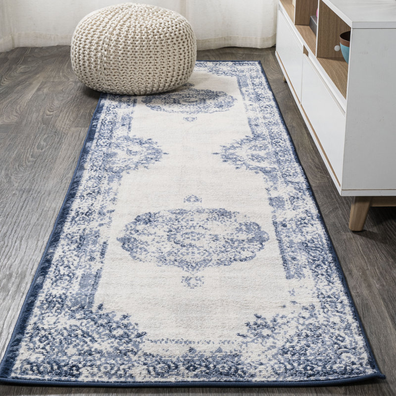 Ophelia Co Kernan Oriental Light Blue Ivory Area Rug Wayfair
