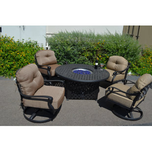 Go to store & view more images Nola 5 Piece Conversation Set with Cushions by Darby Home Co