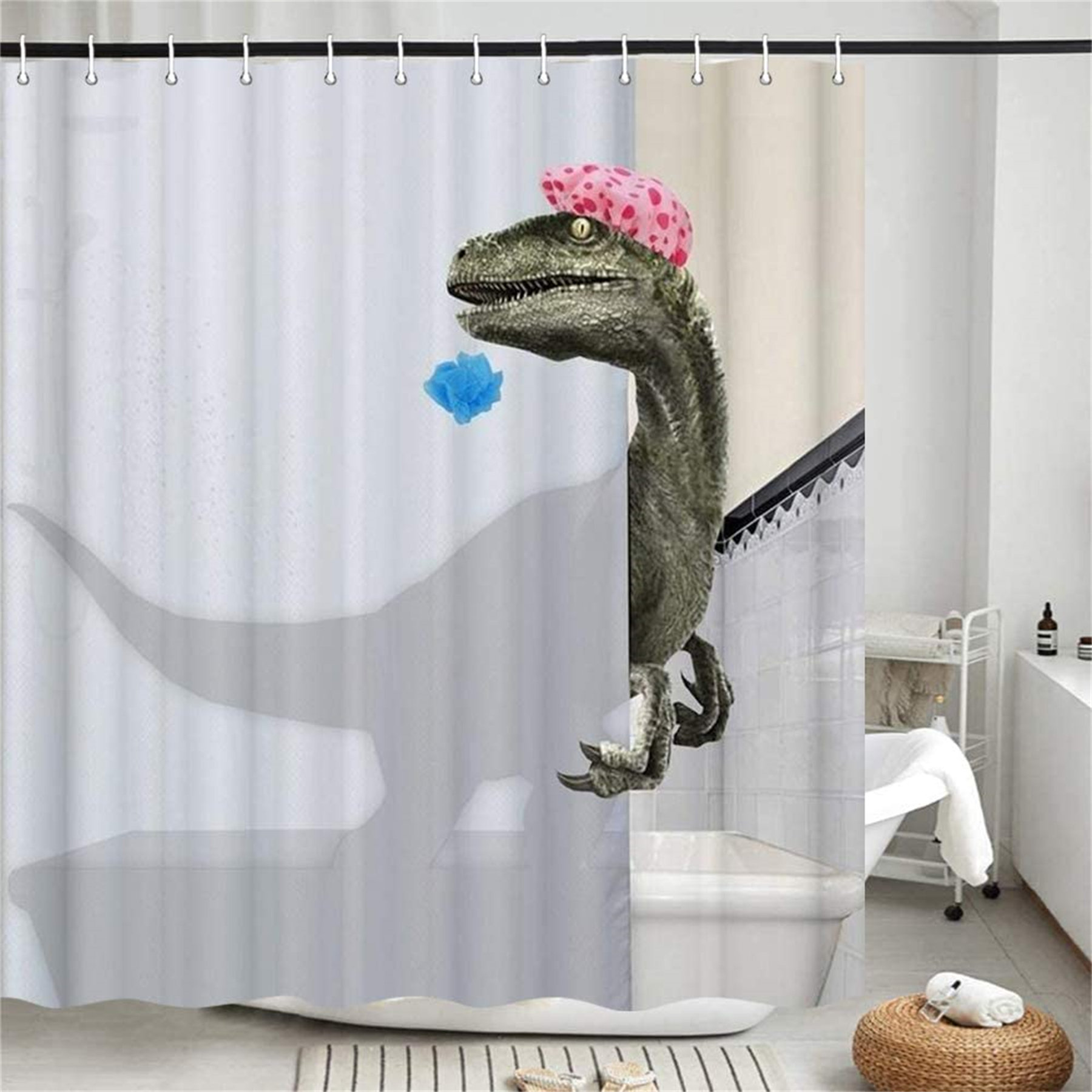 Fabric Shower Curtain and Bath Accessories 