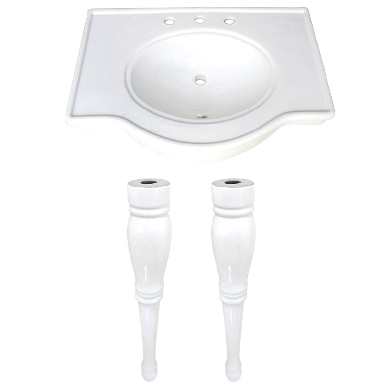 Kingston Brass Templeton White Ceramic Rectangular Console Bathroom Sink With Overflow Wayfair