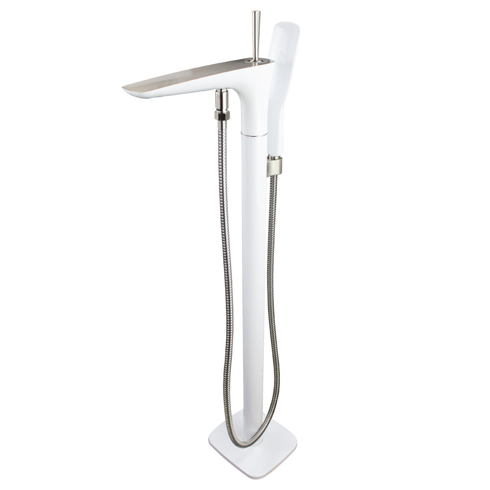 Transolid Blythe Floor Mounted Tub Filler with Hand Shower - 5.9