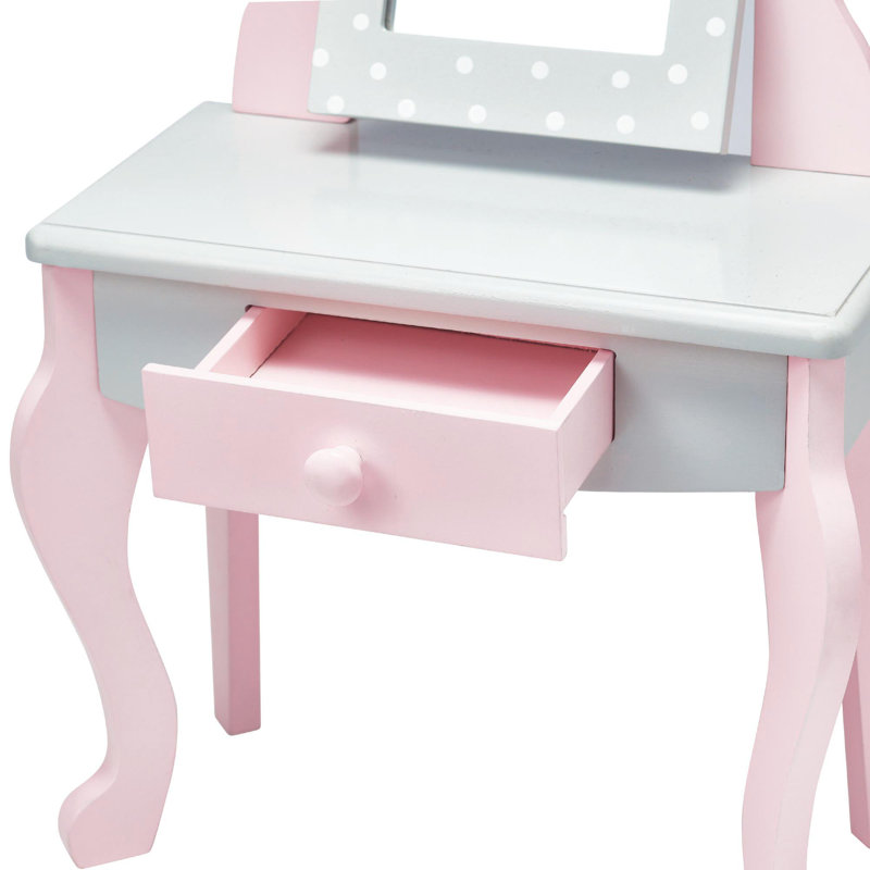 Olivia S Little World Polka Dots Princess Doll Vanity Table And Stool Set Wayfair