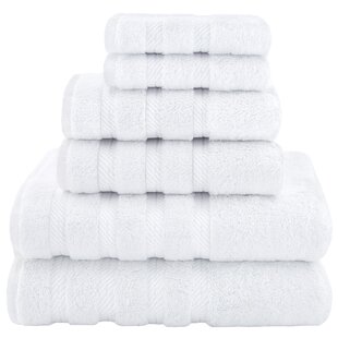 100% Combed Cotton Premium Quality Multi Pattern Color Thick and Heavy Weight Plush Absorbent 600 GSM Caro Home Salina Grey 6 Piece Bath Towel Set 2 Bath Towels 2 Hand Towels 2 Face Towels