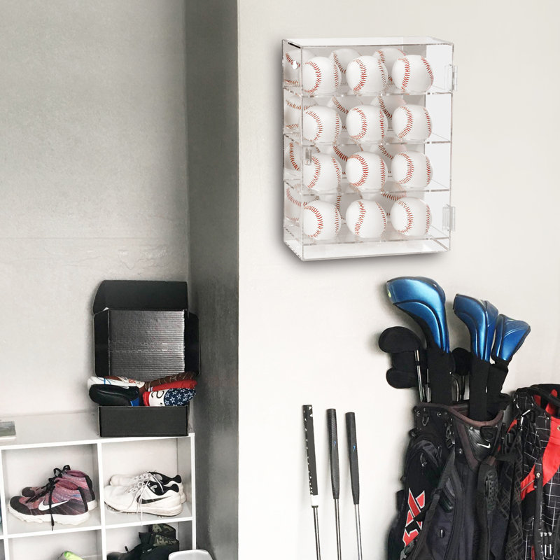 Ikee Design Acrylic Mountable Baseballs Display Case Cabinet Wall