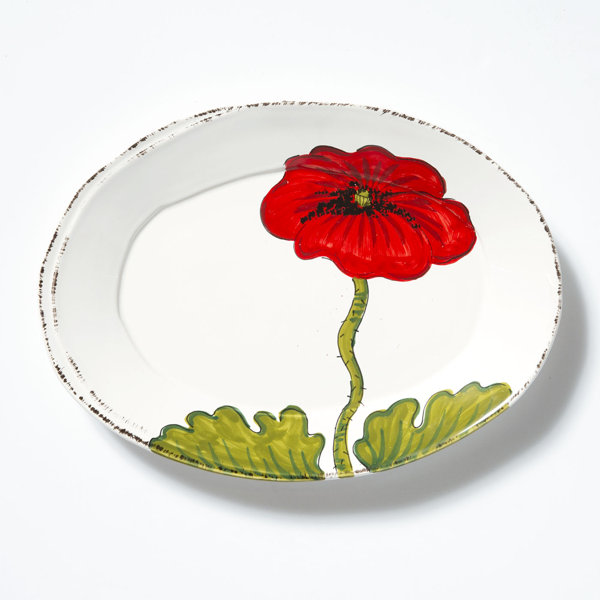 Vietri Lastra Poppy Stoneware Oval Cottage Americana Decorative Plate In White Red Perigold Shop a wide selection of stunning decorative plates from the industry's leading brands at luxedecor. lastra poppy stoneware oval cottage americana decorative plate in white red