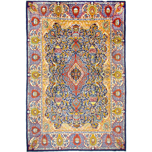 Domenick Hand Hooked Wool Blue Indoor/Outdoor Rug Bloomsbury Market