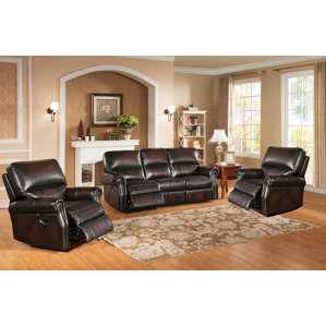 Nevada 3 Piece Leather Living Room Set by Amax