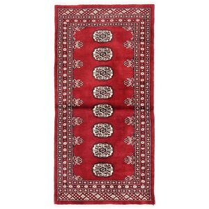 Tribal Bokhara Hand-Knotted Red Area Rug