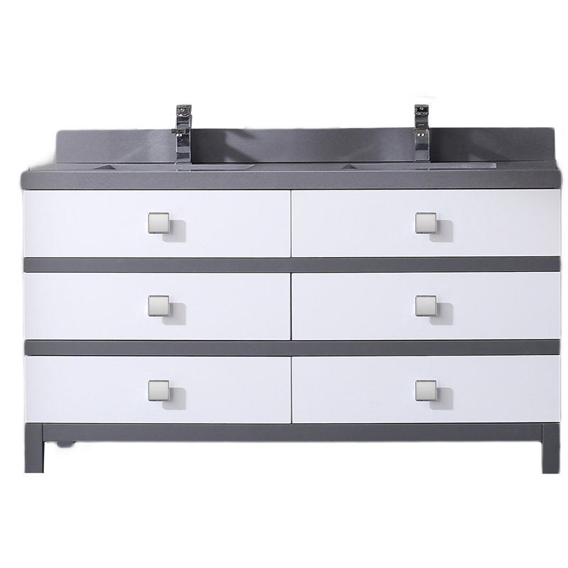 Eviva Sydney 60 Inch White And Grey Bathroom Vanity Wayfair