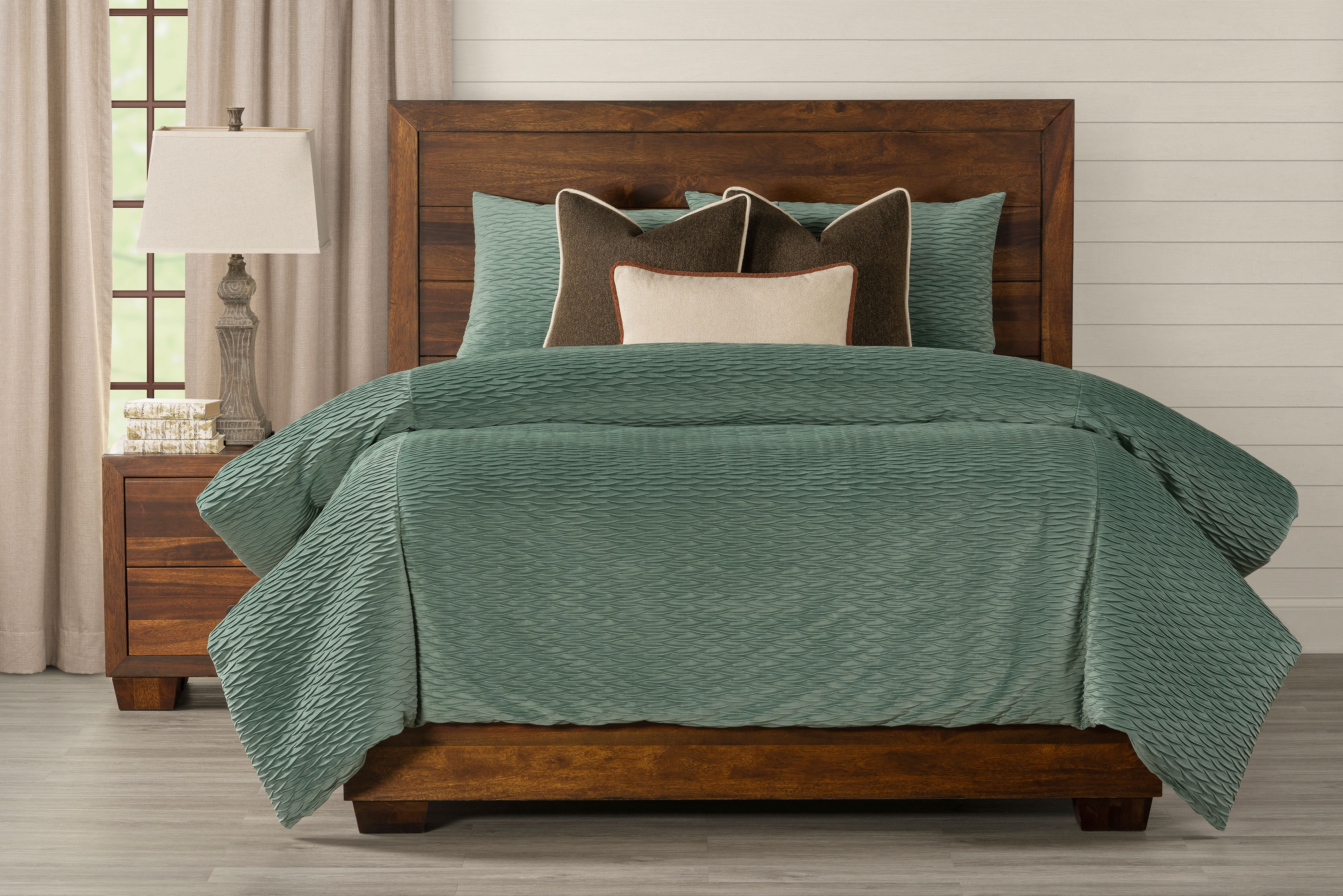Smithsonian Pleated Velvet Seafoam Green Duvet Cover & Insert Set Wayfair