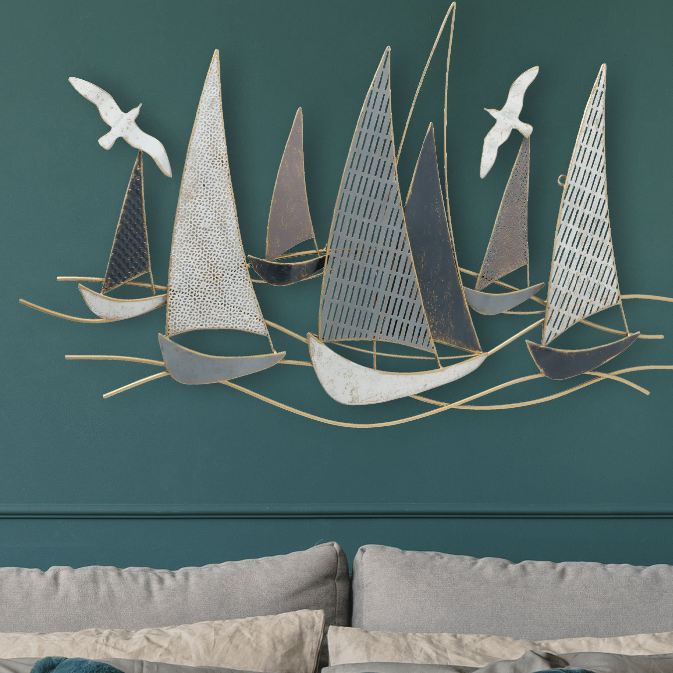 Longshore Tides Rustic Regatta Sail Boats Wall Décor & Reviews Wayfair
