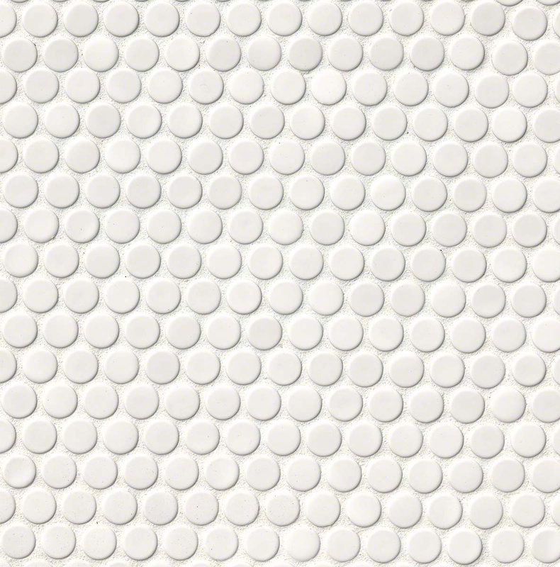 Msi Penny Round Porcelain Mosaic Tile In Glossy White Reviews Penny Round Porcelain Mosaic Tile In Glossy White