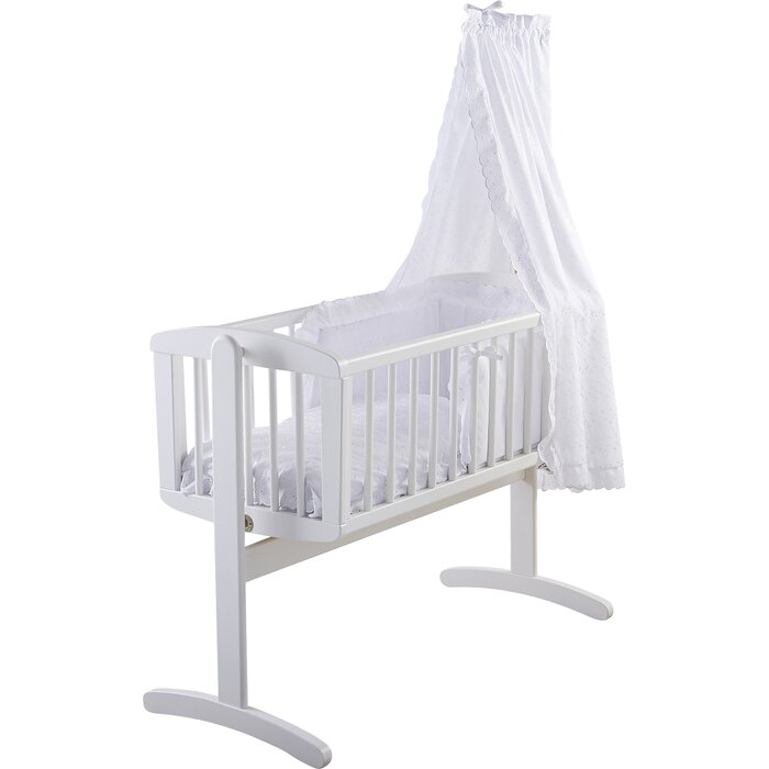 4 Pieces Bassinet Cradle Bedding Clair De Lune Broderie Anglaise