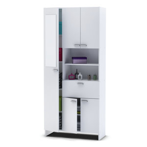 82 x 184,7 cm Verspiegelter Wäscheschrank Weend..