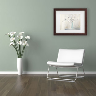 Cotton Bouquet Acrylic Painting Print on Wrapped Canvas in Blue white review