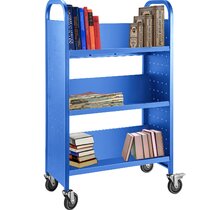 Details about   Metal Book Cart Library Cart Pew Cart Mobile Book Storage School Book Organier 