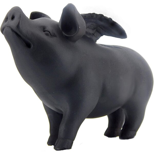 Pig with wings Flying Piglet Angel Ceramic Sign Pigs Can Fly