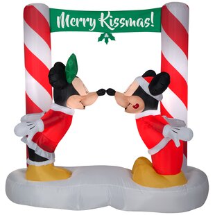 Mickey Mouse Christmas Sign Set 4 Wood Block Santa Table Decor 5"x2.5" Disney